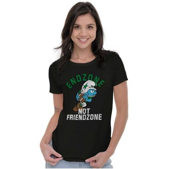 Smurfs Endzone not Friendzone Funny Women's T Shirt Ladies Tee Brisco Brands S