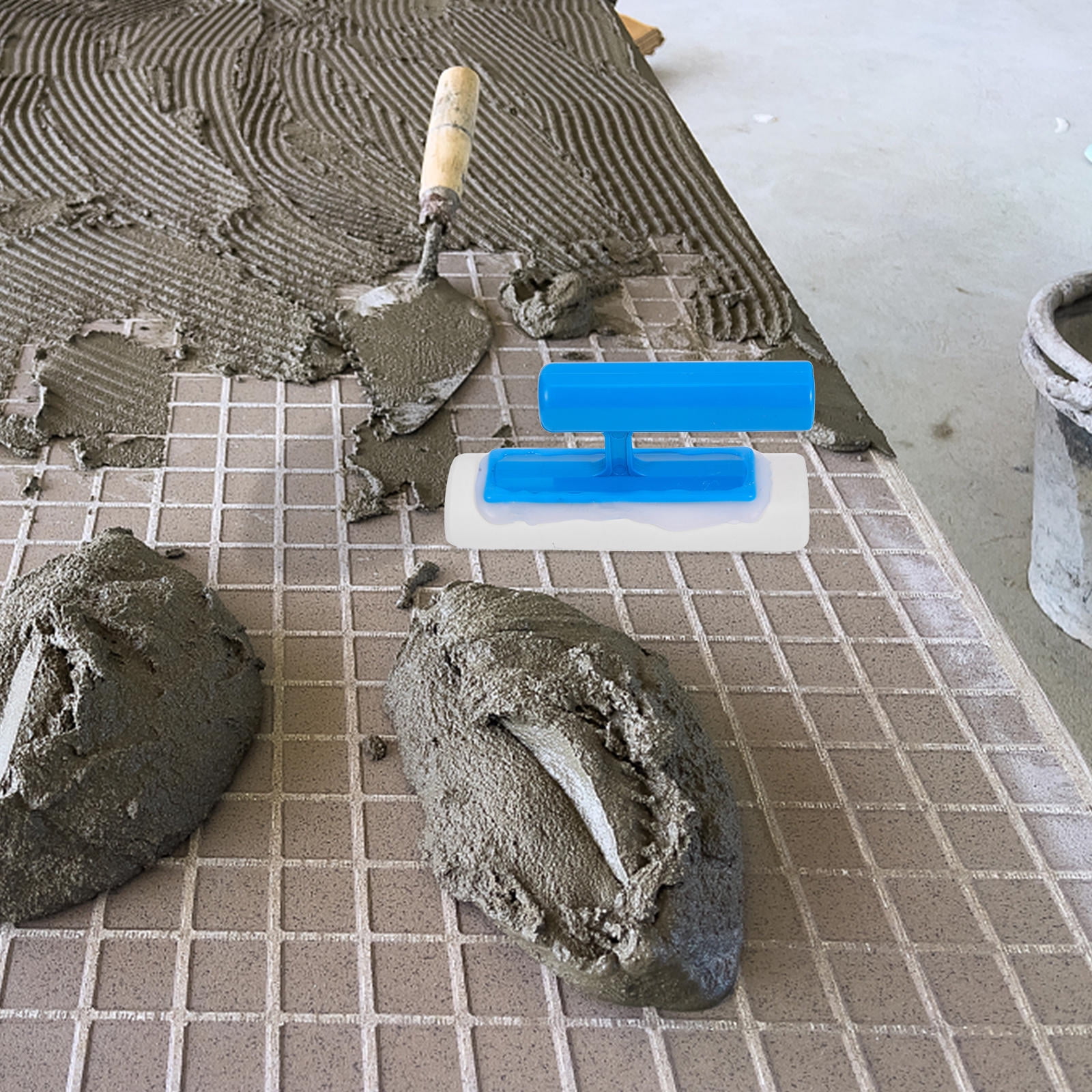 Milisten Ergonomic Blue ABS Hand Trowel for Efficient Concrete Finishing