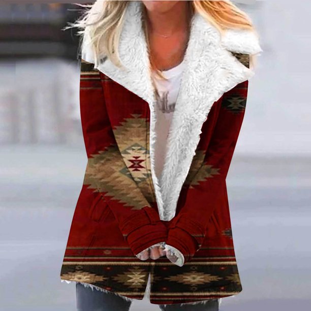 Puntoco Abrigo Mujer Halloween Impreso Moda Manga Larga Bolsillo Compuesto Felpa Botón Abrigo Manga Larga Sin Sombrero Casual Abrigo/Chaqueta Liquidación Puntoco Puntoco-1
