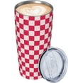thumbnail image 2 of Pink Checkered Tumbler, Buffalo Plaid 20oz Stainless Steel Insulated Travel Tumbler,Travel Coffee Mug with Lid and Straw Cups Gifts for Women Men, 2 of 6