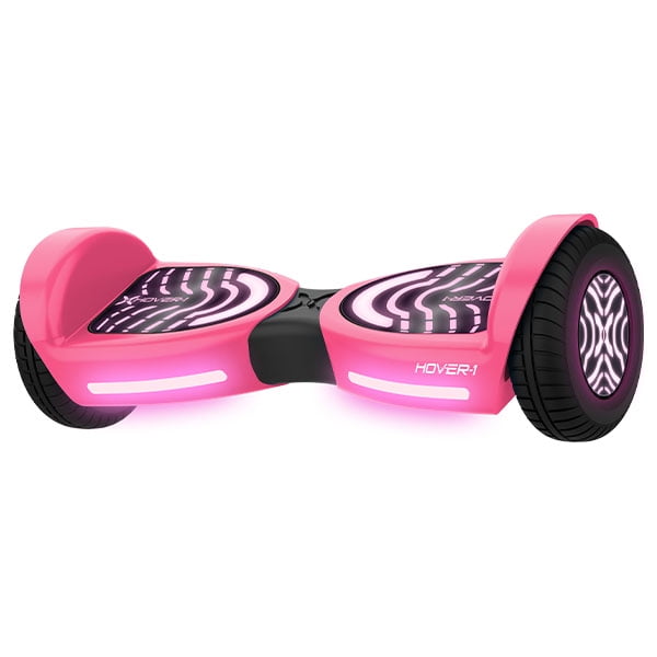 Hover-1 Rocket 2.0 Hoverboard, Pink, LED Max Weight 160 Lbs., Max Speed 7 Mph, Max Distance 3 Miles -