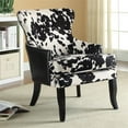 thumbnail image 2 of Coaster Farmhouse Microfiber Cowhide Print Accent Chair in Black, 2 of 2