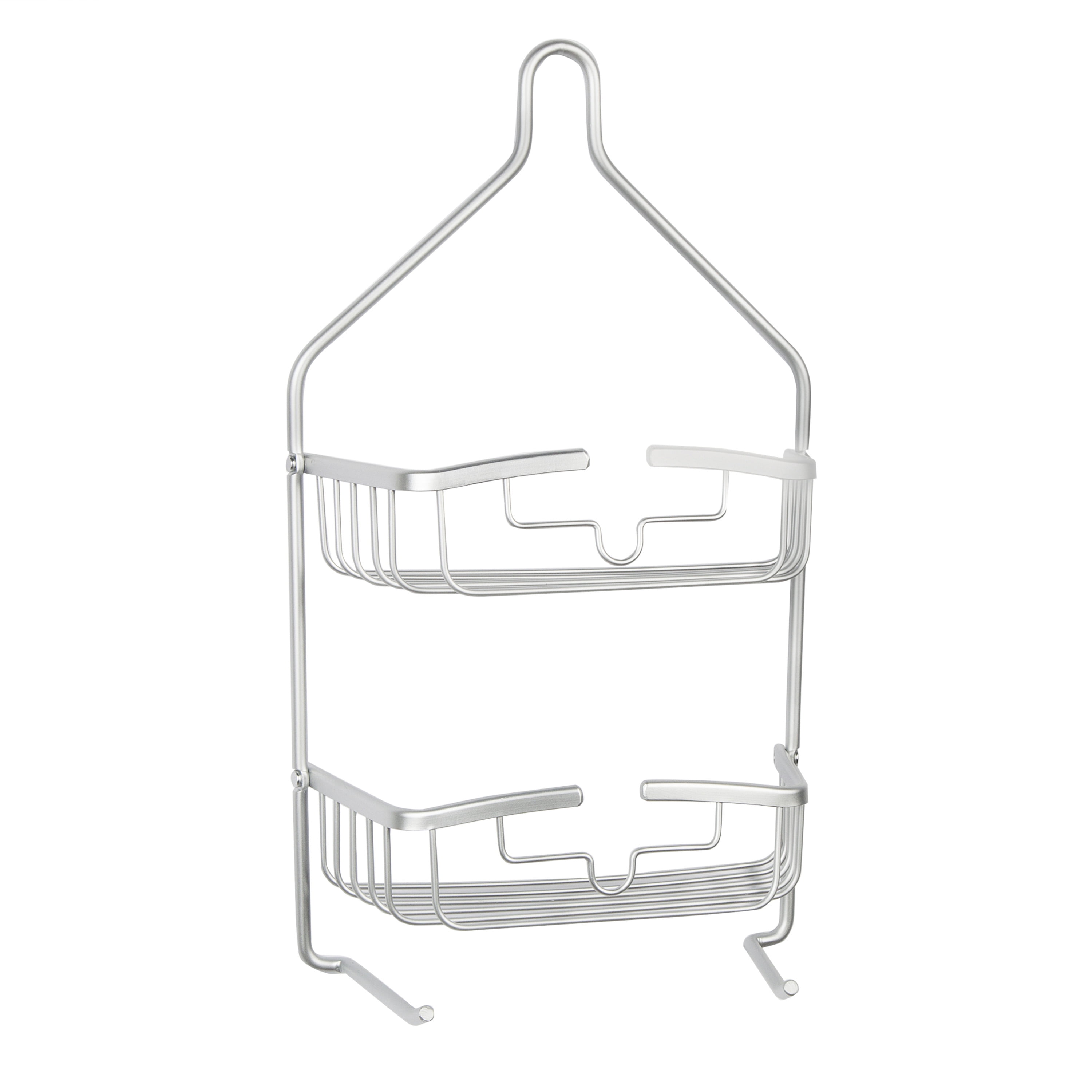Kenney Rust-Resistant Heavy Duty 3-Tier Large Hanging Shower Caddy with Suction Cups and Four Razor Holders Chrome 
