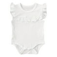 thumbnail image 1 of CNKOO Baby Girls Summer Sleeveless Romper Solid Color  Collar Ruffle Jumpsuit, 1 of 8