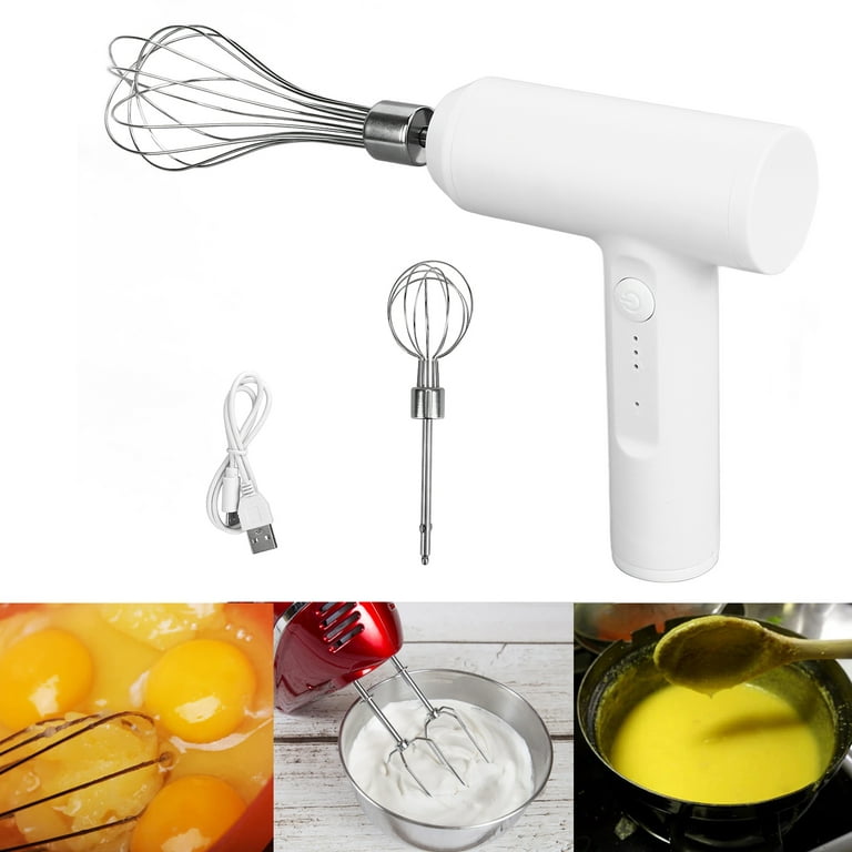 Cordless Hand Mixer, Electric Hand Mixer 1500mah Lithium Battery Wireless  Charging 4 Modes Curved Edges Fast Stirring for Cake Baking Kitchen (High