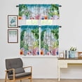thumbnail image 3 of Kitchen Window Curtains Valance and Tier Set, Summer Beach Flower Turtle Leaf Rod Pocket Tier Curtain Valance Set, Starfish Shell Ocean Waves Light Filtering Cafe Curtains for Bedroom Living Room, 3 of 9