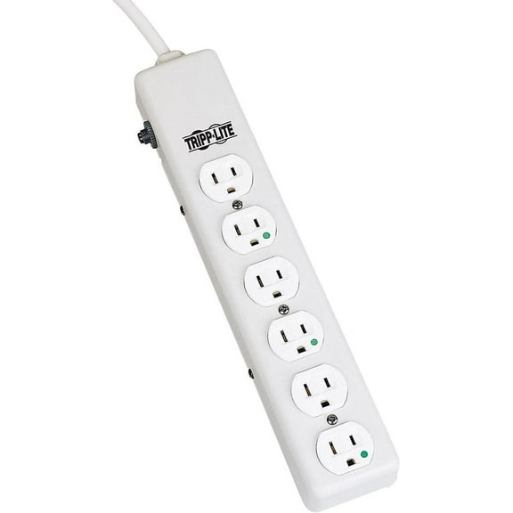 Tripp Lite Safe-IT Medical-Grade Power Strip, 6 Hospital-Grade Outlets, UL 1363 Certified, 1.5 Ft / 0.45M Cord, Life Limited Manufacturer's Warranty (PS-602-HG) CA2