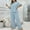 Blue, variant on FAHXNVB Women 2 Piece Plus Size Pajamas Set Button Down Short Sleeve Pjs Set Soft Sleepwear Pj Lounge Set with Long Pants