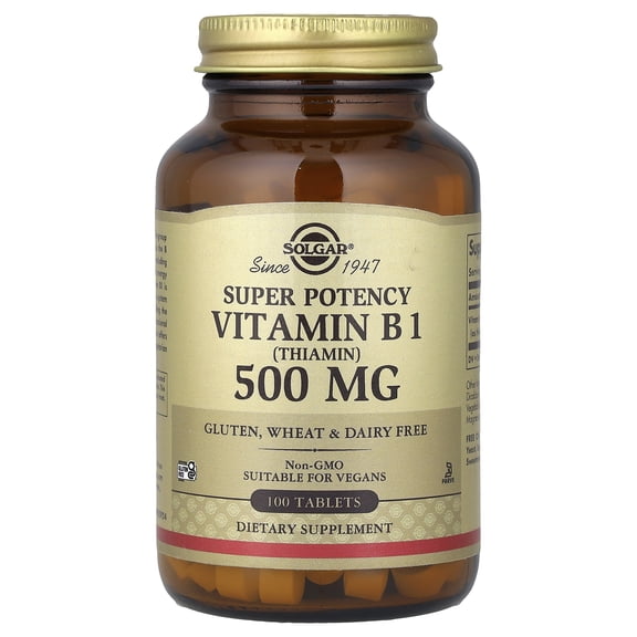 Solgar Vitamin B1 500 mg Tablets (Thiamin)   - 100 Count