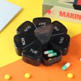 thumbnail image 1 of Caja de medicamentos pequeña con diseño de arcoíris de flores, caja de medicamentos portátil para llevar, caja de almacenamiento de medicamentos de viaje de 7 rejillas, para los 7 días de la semana, 1 of 6