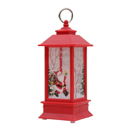 

Christmas Lantern LED Christmas Hanging Wind Lamp Decorative Lantern Candlestick Desktop Decor (Red Santa)