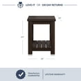 thumbnail image 5 of BELLEZE Modern Farmhouse Industrial Style End Table Or Nightstand With Cutout Sides And Storage Shelf, Open Style Versatile Accent Furniture - Veropeso (Espresso), 5 of 7