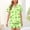 Green-I, variant on FRSASU Women's St Patricks Day PJs Sets Funny Shamrock Short Sleeve Tops Shorts Casual Button Down Shirts White-L