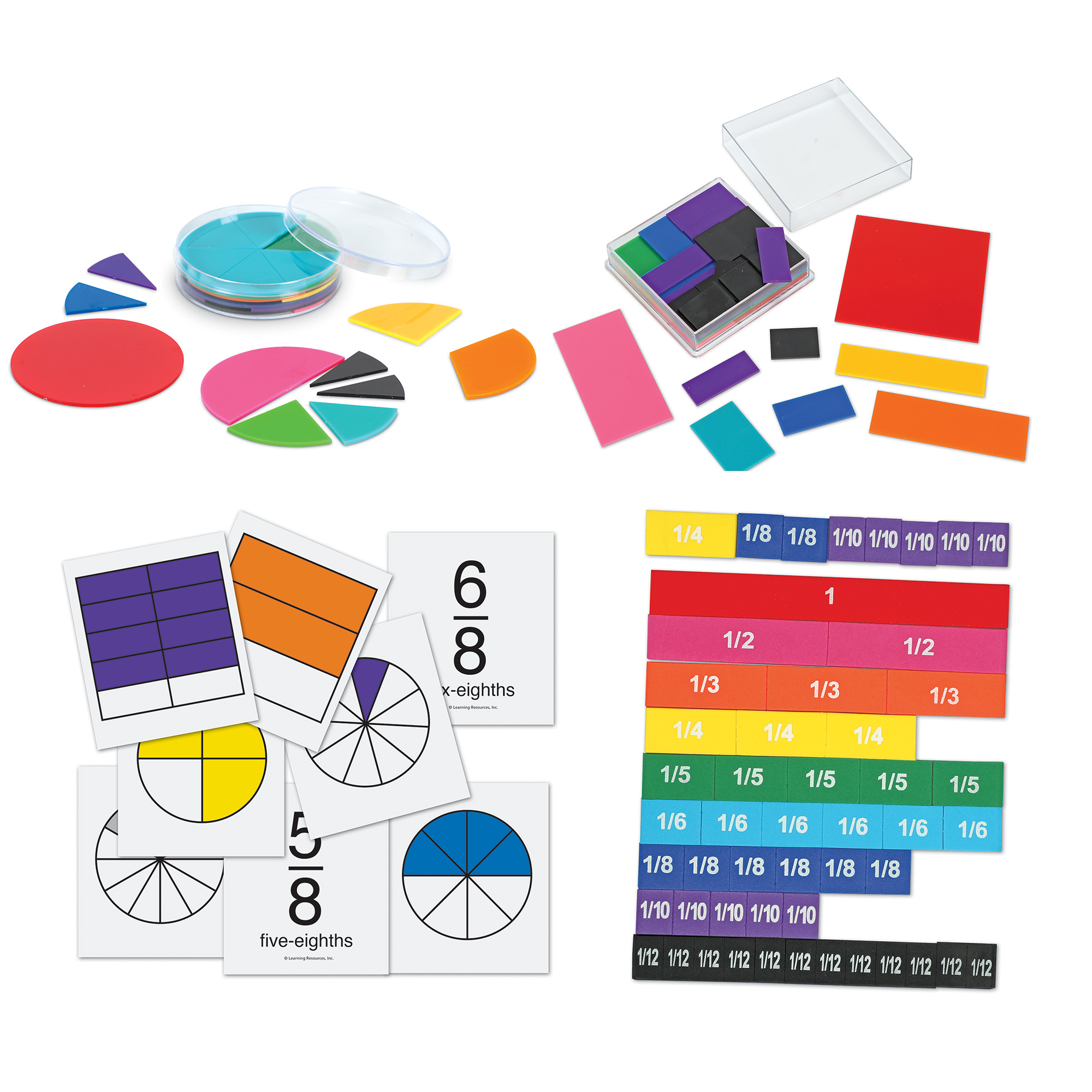 Learning Resources Rainbow Fraction Teaching System Kit, Early Math Manipulatives, Ages 6, 7, 8+