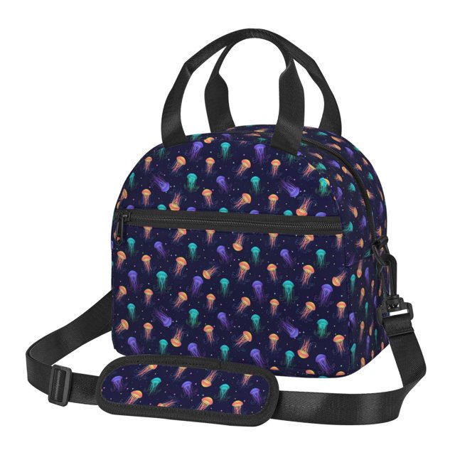 Easygdp Sea Jellyfish Caja de Almuerzo para Mujeres y Hombres, Bolsa de Almuerzo Insulada, Bolsas Reutilizables Impermeables para Viajes, Trabajo y Picnics