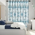 thumbnail image 2 of Nanqianyi Geometric Pattern Blue Gray Blackout Curtains 42"W x 63"L, Set of 2, Grommet Rod Pocket Drapes For Bedroom Living Room, 2 of 8