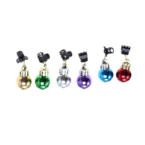 6pcs Portable Clip Beard Shine Christmas Ball Christmas Decorations Beard Ornaments Christmas Beard Santa Claus Beard Clips (Random Style)