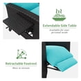 thumbnail image 3 of Fauteuil Inclinable de Patio Réglable à 150° - Chaise Longue d'Extérieur en Osier Rotin avec Table d'Appoint Relevable Prolongée, Coussin Amovible, Résistant aux Intempéries, pour Jardin, Piscine, Terrasse, 3 of 8