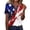 White, variant on 250 Anniversary Usa Shirt Women Stars Striped American Flag Print V Neck Henley Tops Patriotic 4th Of July T-Shirt