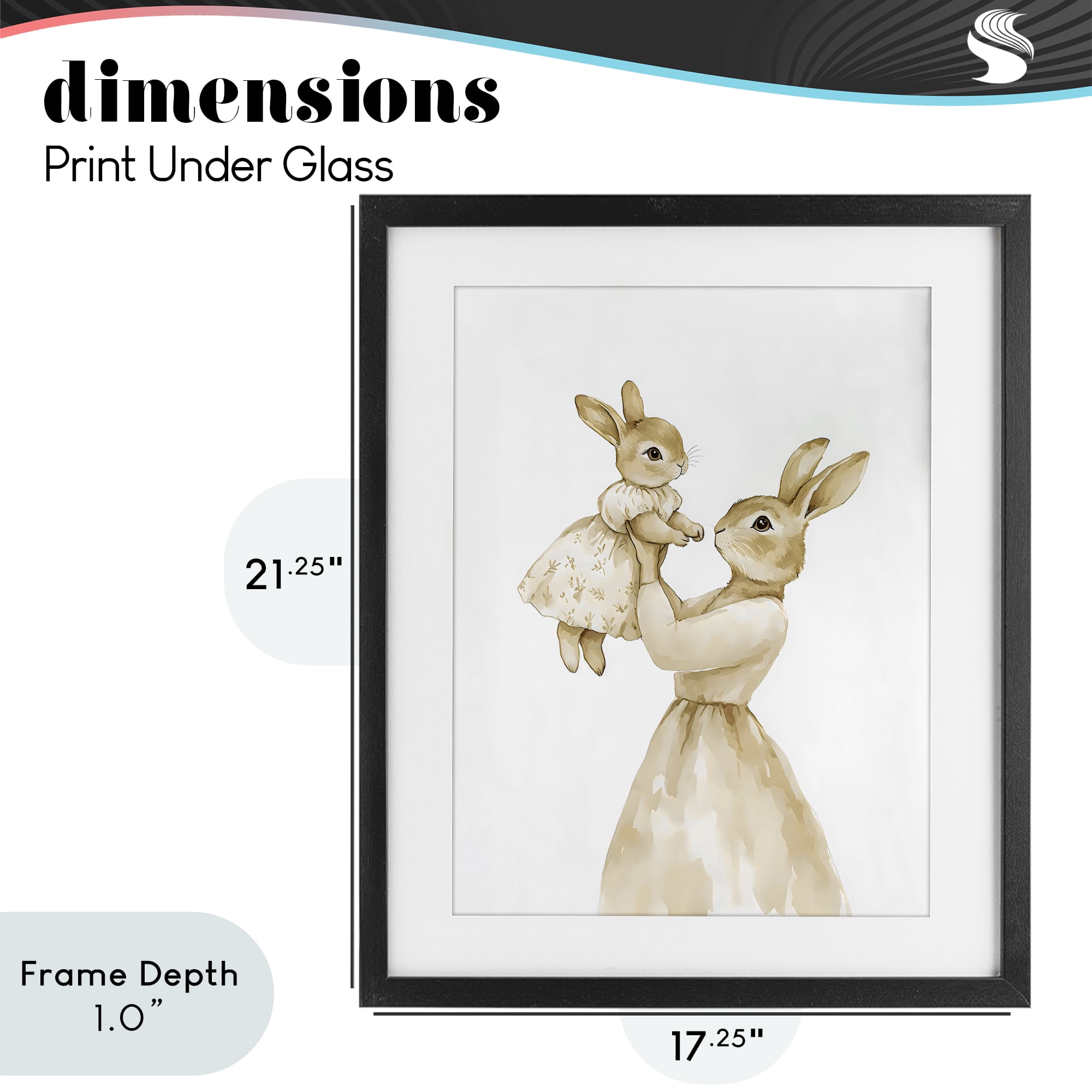 Stupell Industries Tender Mama Rabbit Black Framed Print Under Glass, design by Arlington Prints