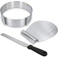 thumbnail image 1 of Stainless Steel Cake Slicer, 3 Piece Set, Cutter for Cake Base, Cake Floor Lifter Knife, Cake Ring, 23 - 30cm, 1 of 7