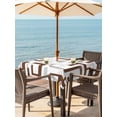 thumbnail image 3 of Outdoor Tablecloth with Umbrella Hole for Patio/Picnic/Party/Camping, Modern Geometric Brown Waterproof Table Cloth Square Cover Washable, Abstract Minimalist Artwork Lines (60"x 60"), 3 of 8