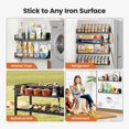 thumbnail image 6 of 16.9 Inch Wide Large Capacity Magnetic Spice Rack for Refrigerator, 4 Pack Metal Fridge Shelf, Black, 6 of 6