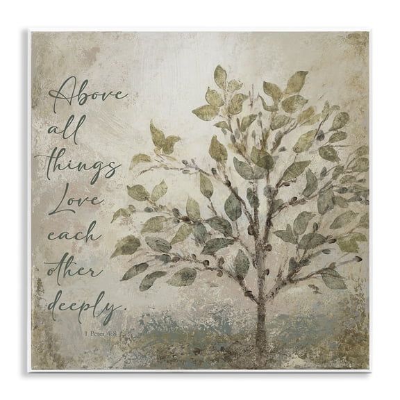 Stupell Industries Rustic Love Each Other Deeply Spiritual Painting Unframed Art Print Wall Art, 12 x 12