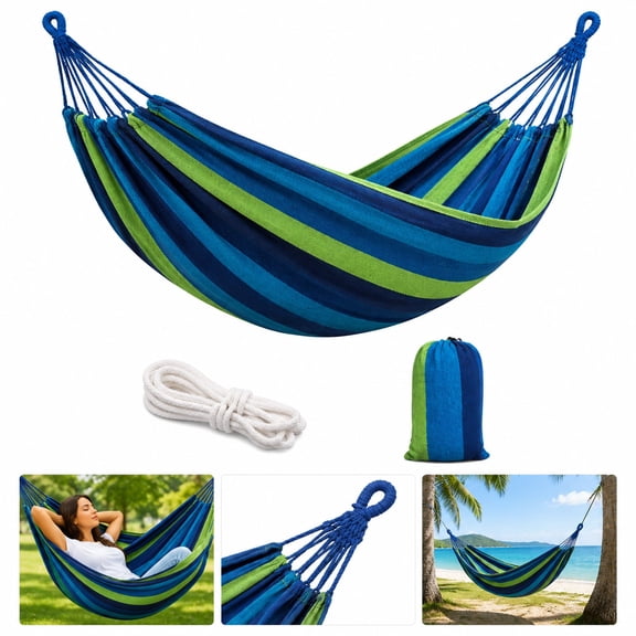 2-Person Large Outdoor Hammock Replacement, Heavy Duty Canvas Hammock Combo for Stand