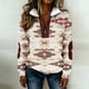 thumbnail image 5 of Mujeres Manga Larga Tops Casual Colorblocked Semi-Cremallera Girar Cuello Abajo Sudadera Chaqueta, Capa de Vacaciones de Moda, 5 of 8