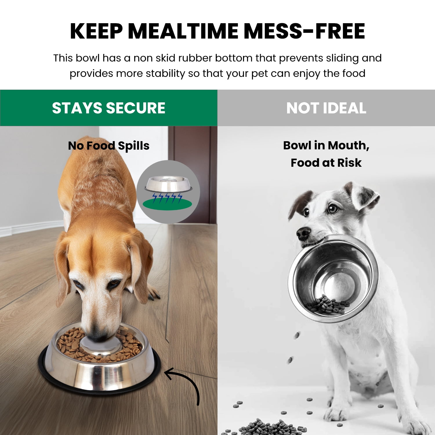 Iconic Pet  Slow Feed Stainless Steel Pet Bowl 6 cup