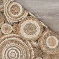 thumbnail image 4 of Multi-toned Intricate Circle Natural Jute Area Rug, 4 of 5