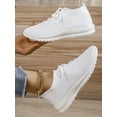 thumbnail image 5 of White Sneakers for Women Lace Up Shoes Wide Width Running Athletic Shoes Comfort Trainers Non Slip White 9, 5 of 8