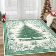 thumbnail image 4 of Christmas Rugs Washable 8x10 Area Rug for Bedroom, Red Soft Nursery Rug Non-Slip Stain Resistant Living Room Rugs, Christmas Tree Print Holiday Decor Untra-Thin Carpet Rug for Office, 4 of 9