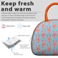 thumbnail image 3 of Insulated Lunch Bag Women, Reusable Red Lobster Blue Pattern Tote Lunch Box, Leakproof Cooler Lunch Bags for Work Office Travel Picnic, 3 of 6