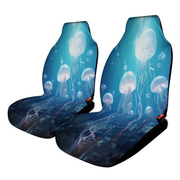 Jellyfish Ocean Style Car Seat Covers Set of 2 Auto Accessories Protectors Car Decor Universal Fit for Car Truck SUV