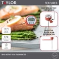 thumbnail image 5 of Taylor Precision Products Termómetro digital de lectura instantánea para carne, parrilla, cocina, barbacoa, cocina, viene con clip de manga de bolsillo, rojo, 5 of 5