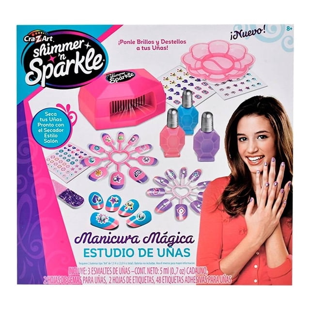 Set de Manicura Mágica Crazart Shimmer n' Sparkle Estudio de Uñas con 58 pzas