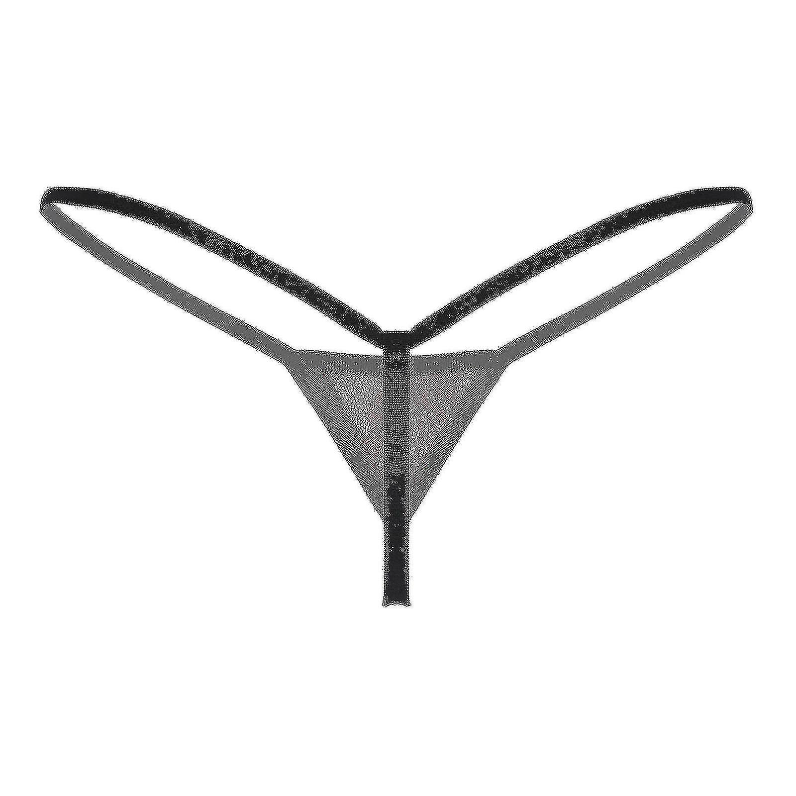 Women's Sexy Micro G-String Thong Underwear - Nylon/Spandex, Open Back, One Size/L