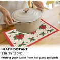 thumbnail image 4 of Christmas Placemats Set of 6 Linen Placemats Washable Poinsettia Placemats Christmas Table Mat Place Mats for Dining Tables Cloth Mat for Holiday Party Decorations(12x18 Inch), 4 of 6