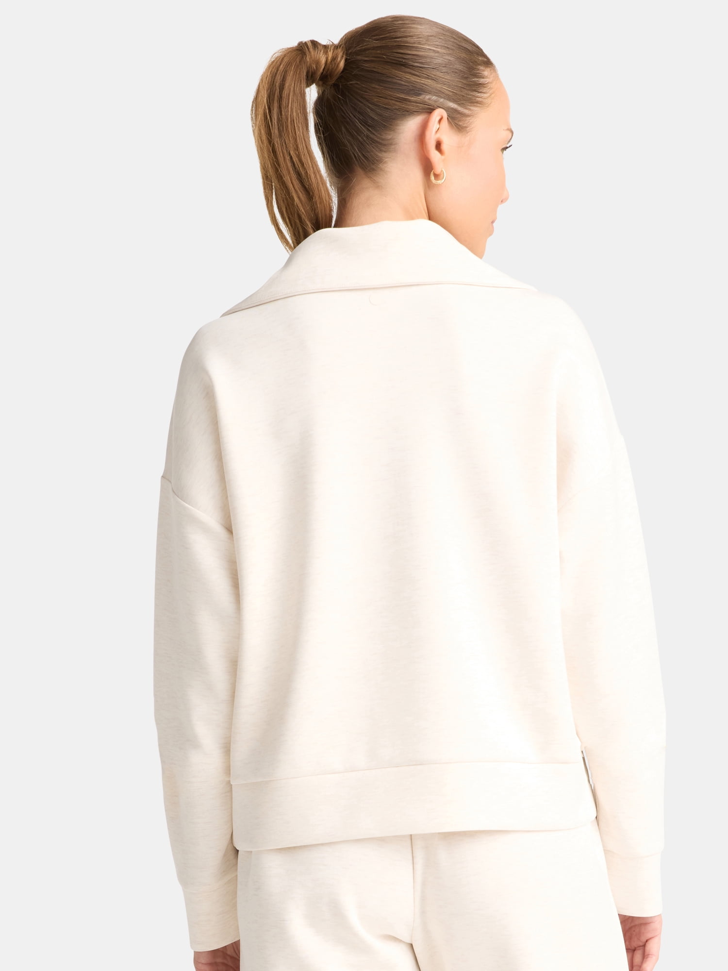Avia Women's and Women's Plus ScubaKnit Quarter Zip Pullover, Sizes XS-4X