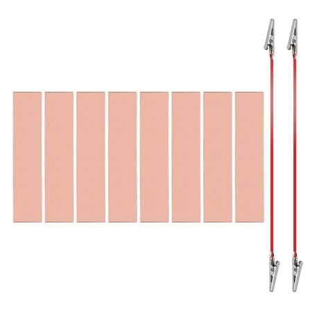Uxcell 15x150mm Copper Anode Sheet, 8 Pack Pure Copper Strip (99.995% Pure) 1mm Thick Plate Electrode Set with Alligator Clips Cables for Electroplating Plating Experiment