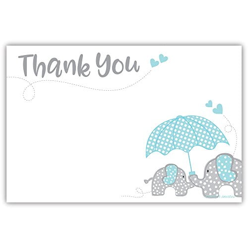Blue Elephant Boy Baby Shower Thank You Cards 20 Count Walmart Com Blue Elephant Boy Baby Shower Thank You Cards 20 Count Walmart Com