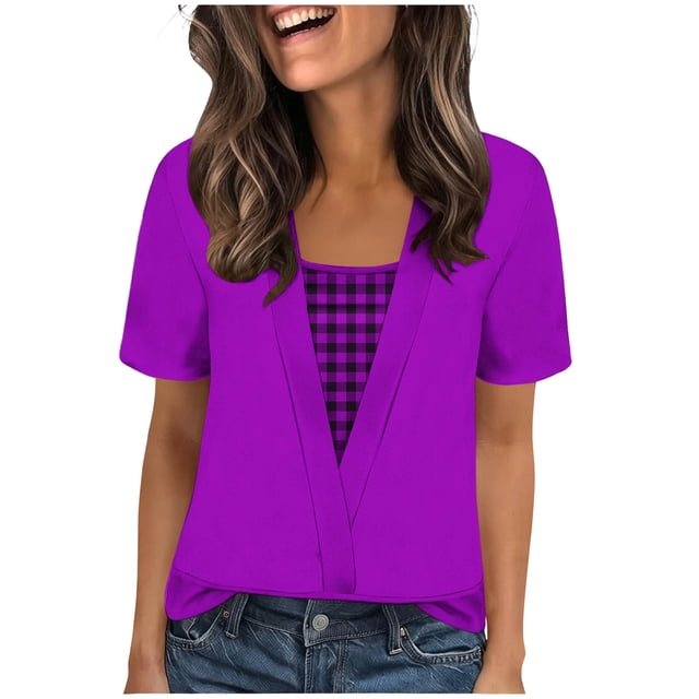 Camisas Y Tops de Verano de Mujer Moda Casual Cuello Redondo Camisas de Satén Camisas de Color Sólido para Mujeres