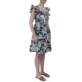 thumbnail image 3 of Beach Lunch Lounge Womens Flutter Sleeve Button Front Knee Length Dress, 3 of 4