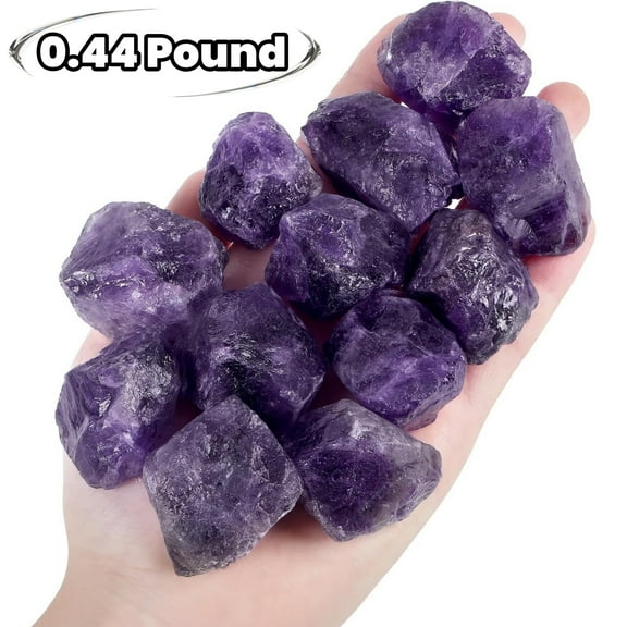Topboutique Amethyst 0.44 lb/200 g Natural Healing Crystals Rough Rocks Stones Reiki Decoration Gemstone for DIY, Tumbling, Wire Wrapping, Meditation, Decoration, Fountain Rocks,0.78''-1.18"