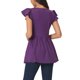 thumbnail image 3 of INSPIRAR CHIC Blusas de Mujer T Shirt con Volantes de Manga Corta Fluidas Ocultan Barriga Top Babydoll V Cuello S Púrpura, 3 of 5