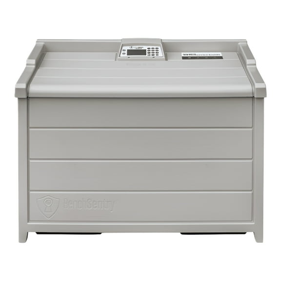 BenchSentry Connect by Genie Package Delivery Box for Outside, Protects Packages from Theft and Damage from Weather - Tan