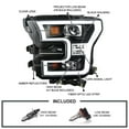 thumbnail image 4 of Spec-D Tuning Black Projector Headlights + LED Bar Compatible with 2015-2017 Ford F150, Left + Right Pair Headlamps Assembly, 4 of 6