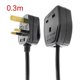 thumbnail image 3 of Cable de extensión de 3 pines para Reino Unido, enchufe macho IEC de Reino Unido a toma de corriente hembra, cable de Hong Kong extendido (enchufe de Reino Unido, 0,5 mm) negro, 3 of 5